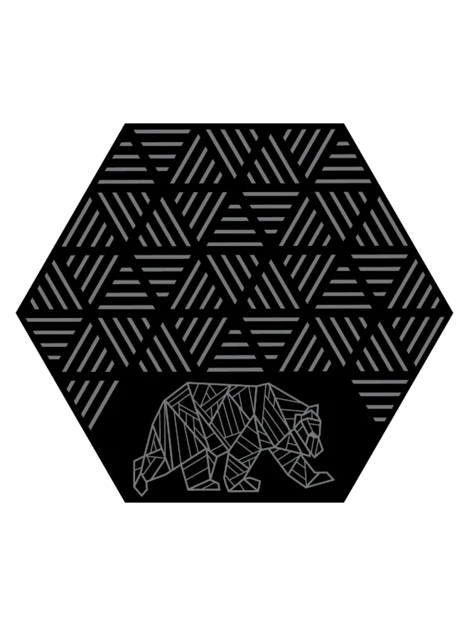 Kuma Outdoor Gear Hex Striped Peaks Outdoor Mat (11') – Black/Grey